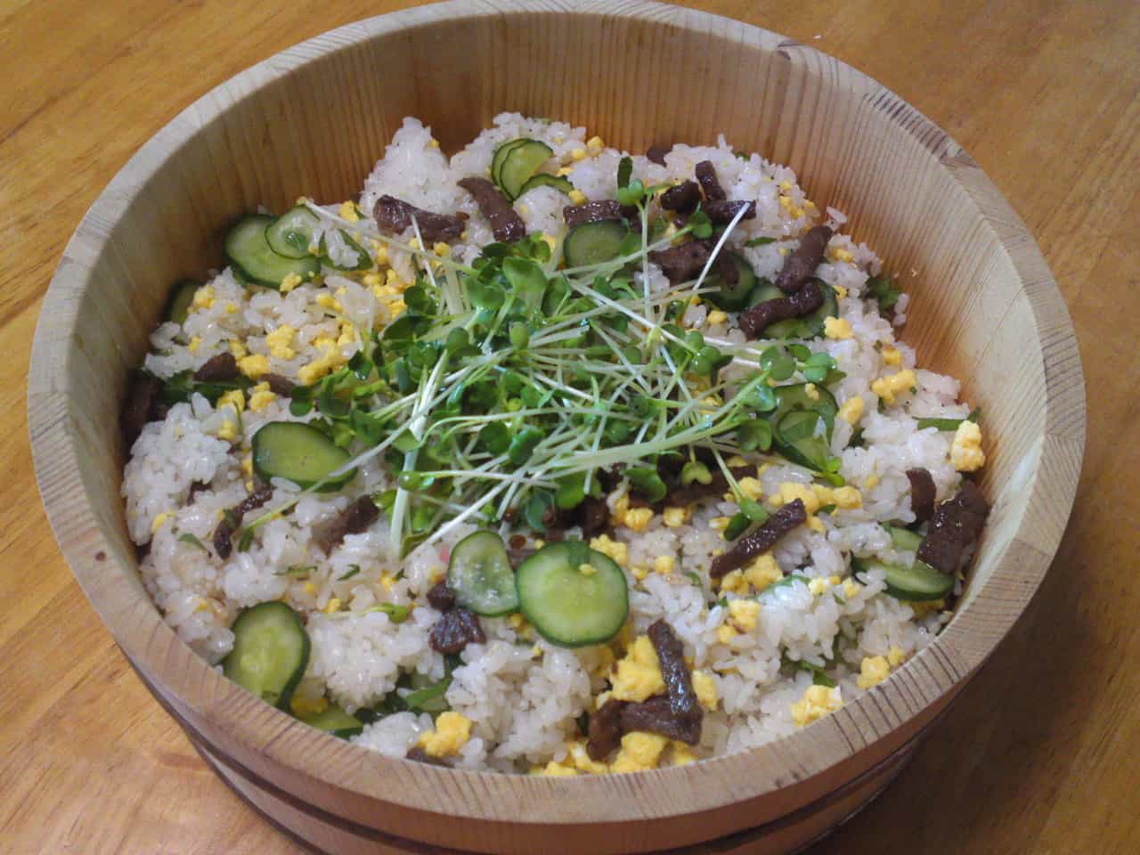 chirashi sushi, in Japan