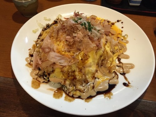 okonomiyaki salad was the food I've never tasted before