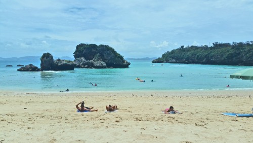 Relaxing in the sands of Ikei Beach