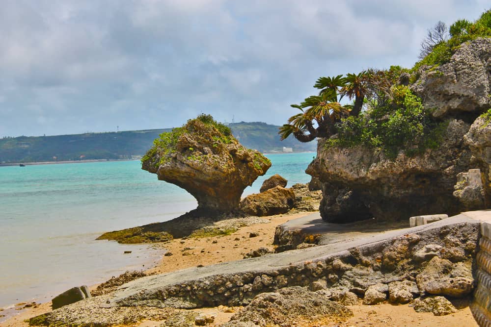lovely beach and rocks near shirumichu