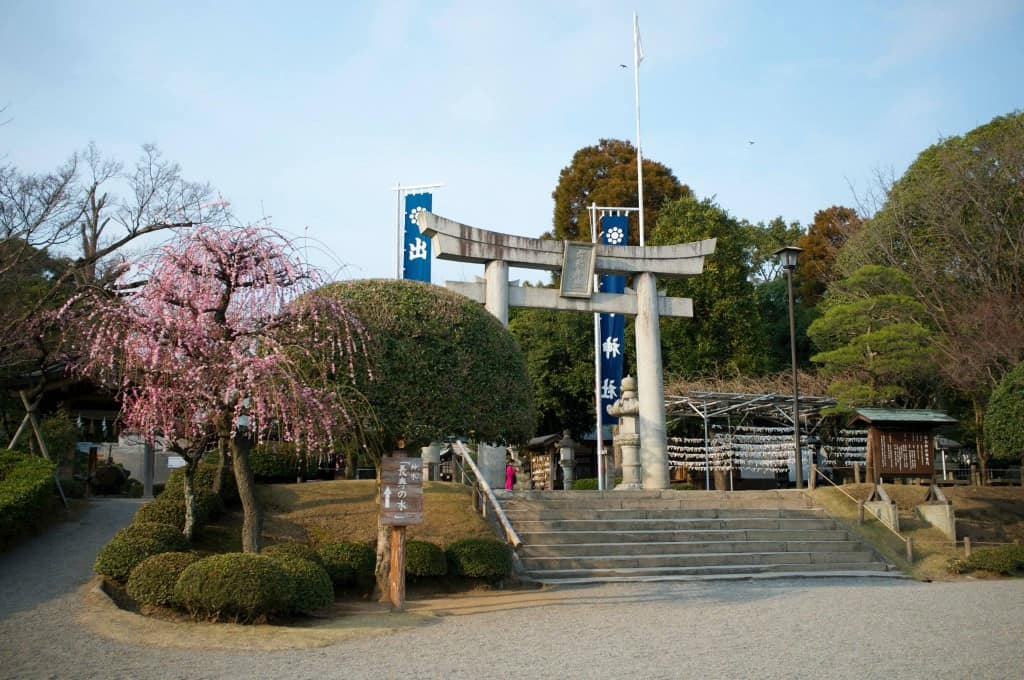 Stone torii at Suizenji Park