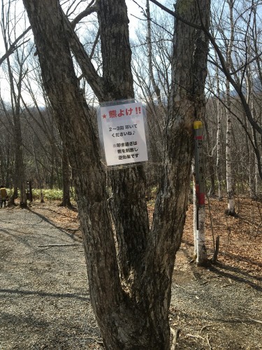 Norikura sign: watch our bears!