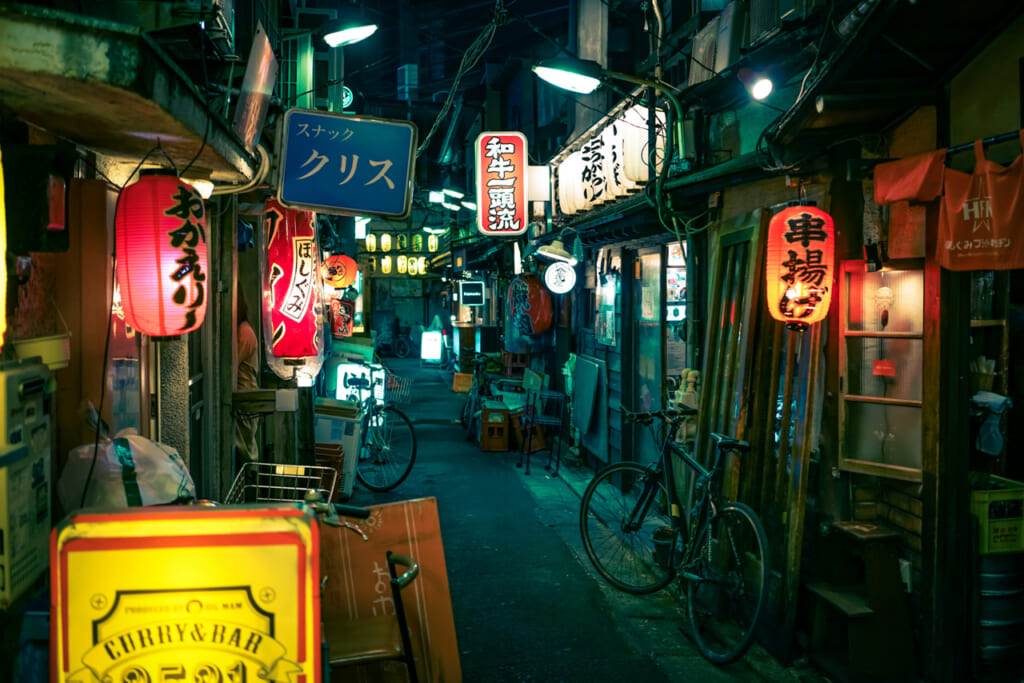 Japanese izakaya street in Tokyo