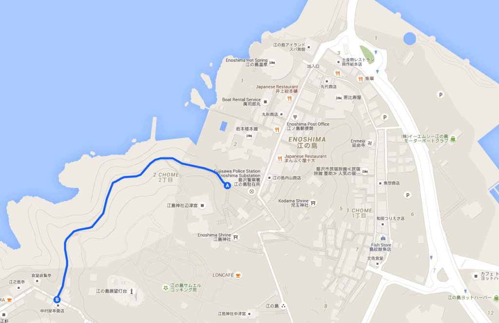 Great views from a walking route in Enoshima