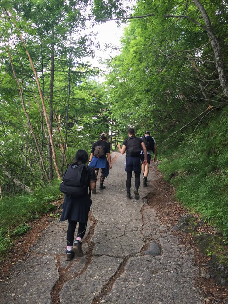 Climbing route to go to the top of Mt Fuji