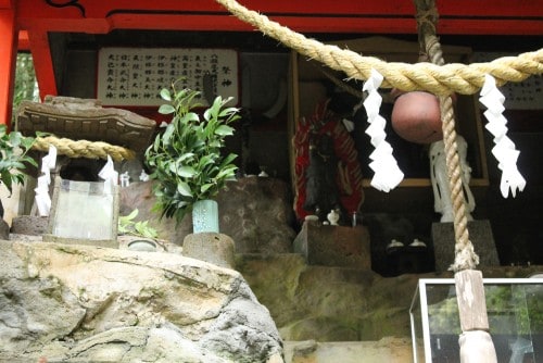 A waterfall shrine on the rock in Kagoshima prefecture