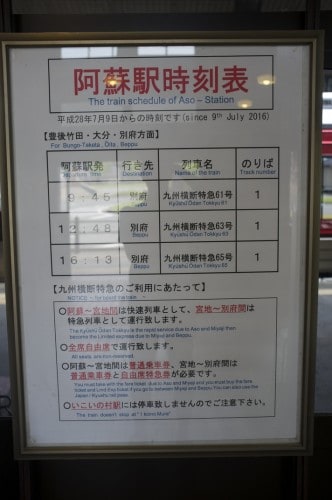 JR restrictions in Aso Region