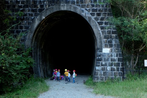 A tunnel hiking on the old Fukuchiyama railway in Hyogo