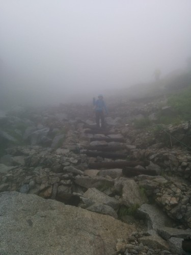 Japanese central Alps! The weather has changed and I'm now in the fog!