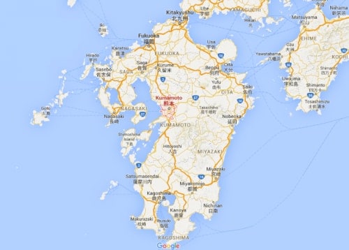 KUMAMOTO, Kyushu MapKumamoto is located in the center of Kyushu