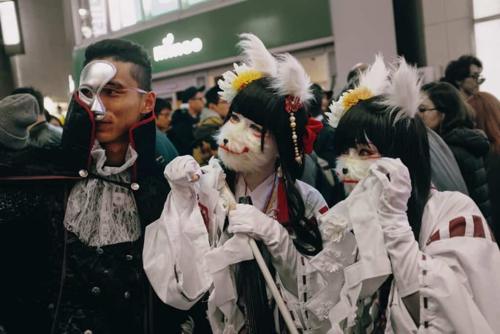 People with a costume during a Halloween parade in Japan