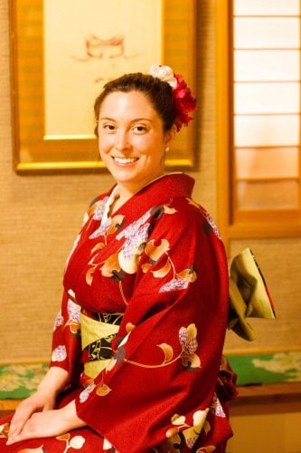 Japanese traditional experience, wearing kimono