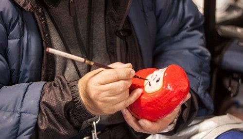Painting Daruma doll
