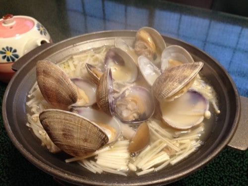 As I was eating my other courses, I could hear the bubbling clams opening one by one!