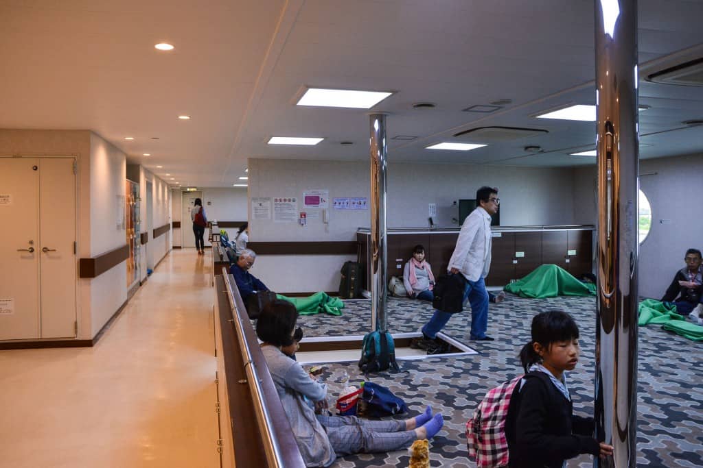 Second class seat of Sado Kisen Ferry