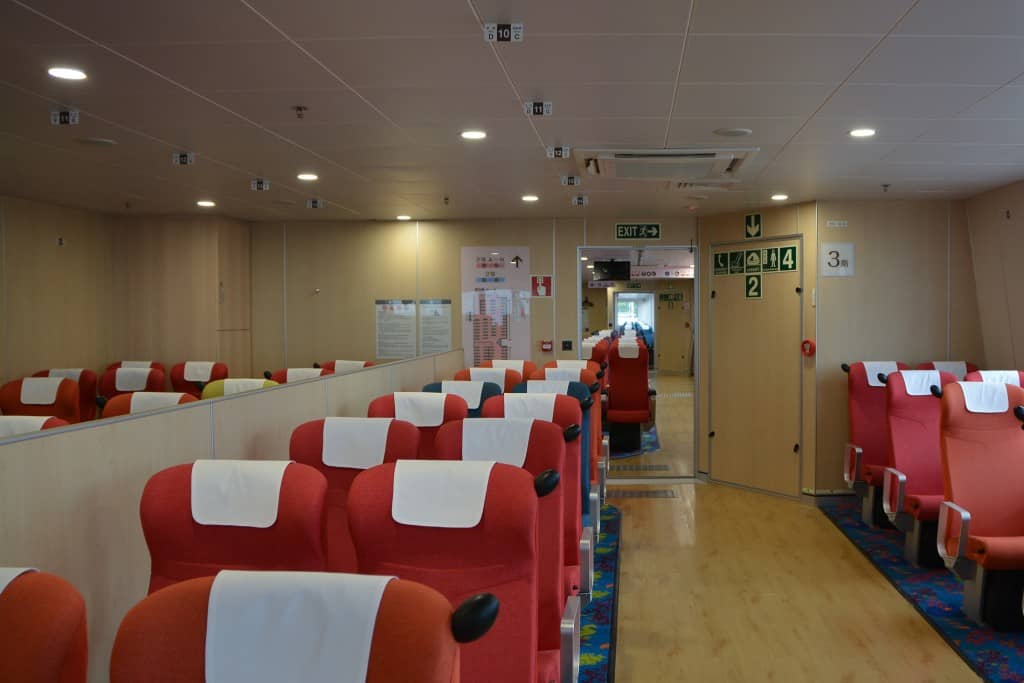 The first class seat at Sado Kisen Ferry