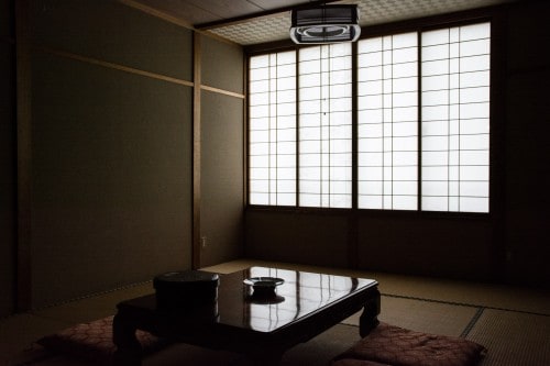 A tatami room of Minshuku Takimoto on Sado island, Niigata, Japan