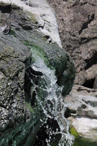 Hot Spring Water Cascading at Tamago-yu