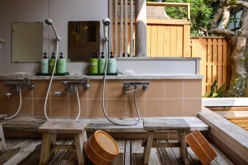 The bath of Karatsu Onsen Ryokan Wataya, Karatsu, Saga prefecture, Kyushu.
