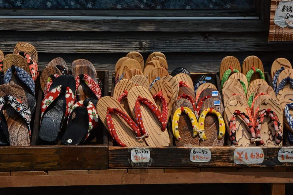 Ancient Japanese shoes named geta