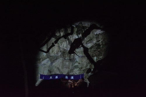 The Exhibition "a Forest Where Gods Live" produced by Teamlab at Mifuneyama rakuen garden at Takeo onsen, Saga.