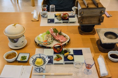 The dinner we had at Mifuneyama Kanko Hotel, Saga prefecture, Kyushu. 