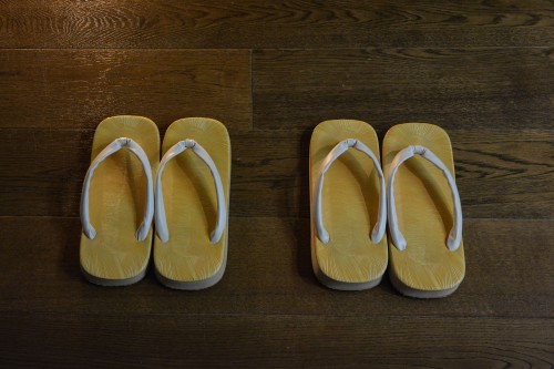 The Zoori, room shoes at Mifuneyama Kanko Hotel, Saga prefecture, Kyushu. 
