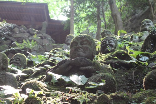 Statues at Monsen-ji Temple at Kunisaki peninsula, Oita prefecture, Japan.
