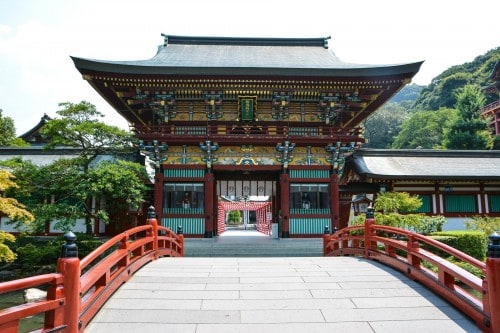 The colourful gate of Yutoku inari shrine, One of the Three Largest Shrines Dedicated to Inari in Japan.