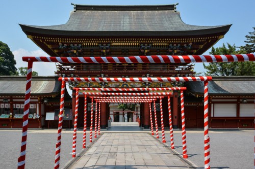 Some special decoration for the festival at Yutoku inari shrine , One of the Three Largest Shrines Dedicated to Inari in Japan.
