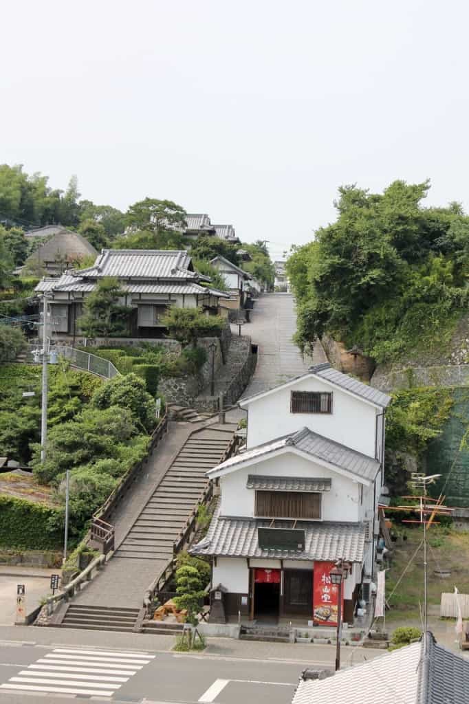 Stone Steps Leading to Kita-dai Samurai District.Kitsuki is a castle town in the Oita Prefecture, Kyushu. 