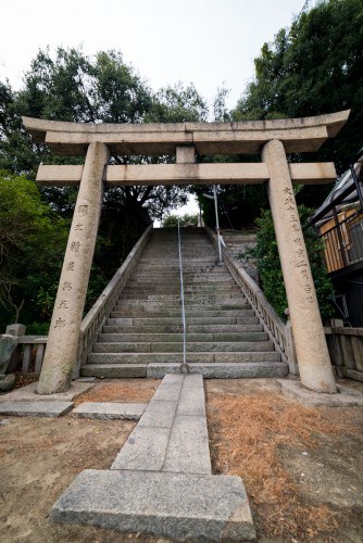 Kurashiki Shimotsui Gion Shrine by the Seto inland sea, Japan.