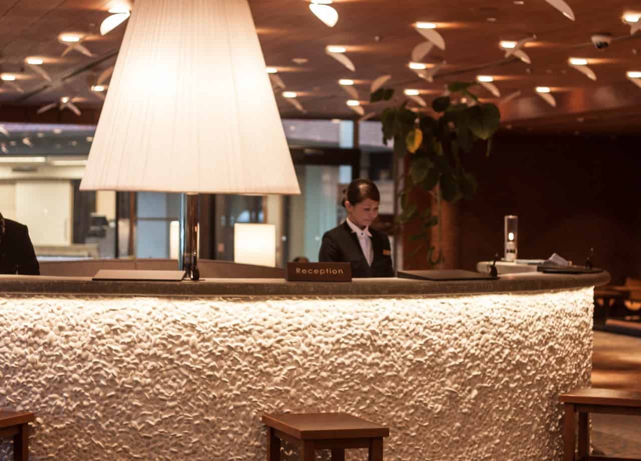 The reception of trhe Karuizawa Prince Hotel East