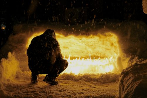 Uesugi Snow Lantern Festival in Yonezawa, Yamagata, Tohoku, Japan