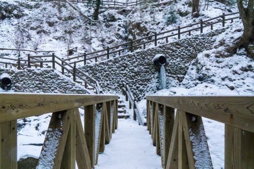 Shiraino Waterfall, the ice cascade in winter, Toon City, Ehime Prefecture.