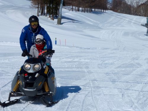 Snow mobile at Naeba Ski Resort.