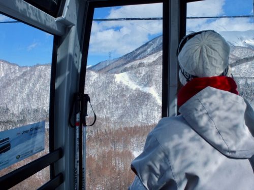 Enjoying the view from the Dragondola at Naeba.