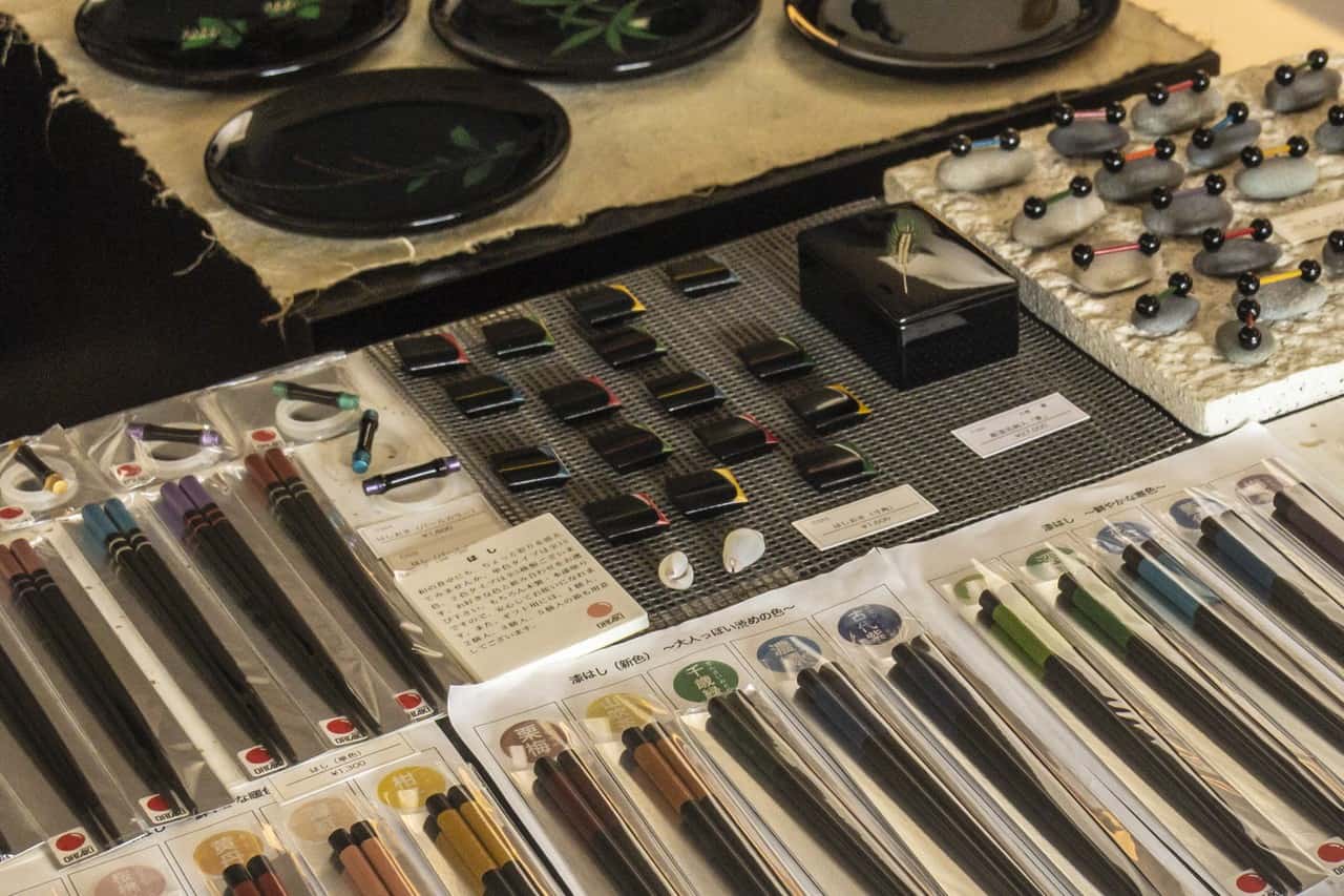 chopsticks and other Lacquerware products in japan