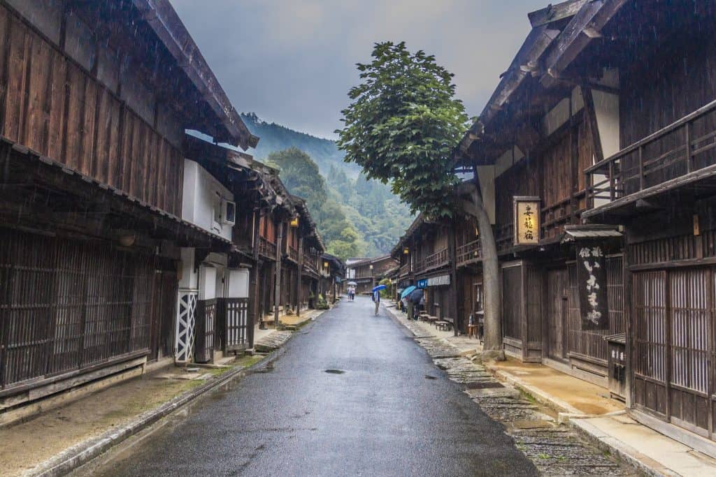 The village of Tsumago near Nakatsugawa, Gifu Prefecture, Japan