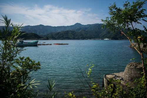 View of the sea and the mountains of Ohnyujima Island, Oita Prefecture, Japan