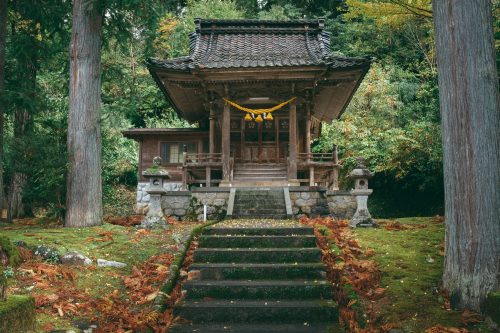 Roadside shrine in the mountains of Toyama.