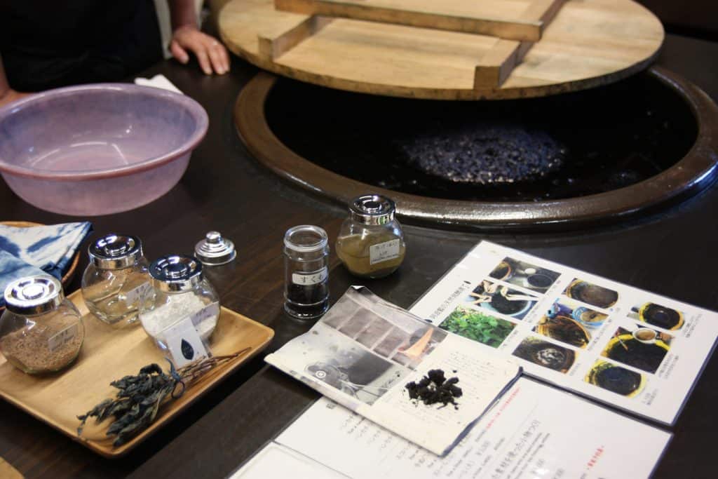 An indigo dyeing workshop conducted in Mima town, Tokushima.