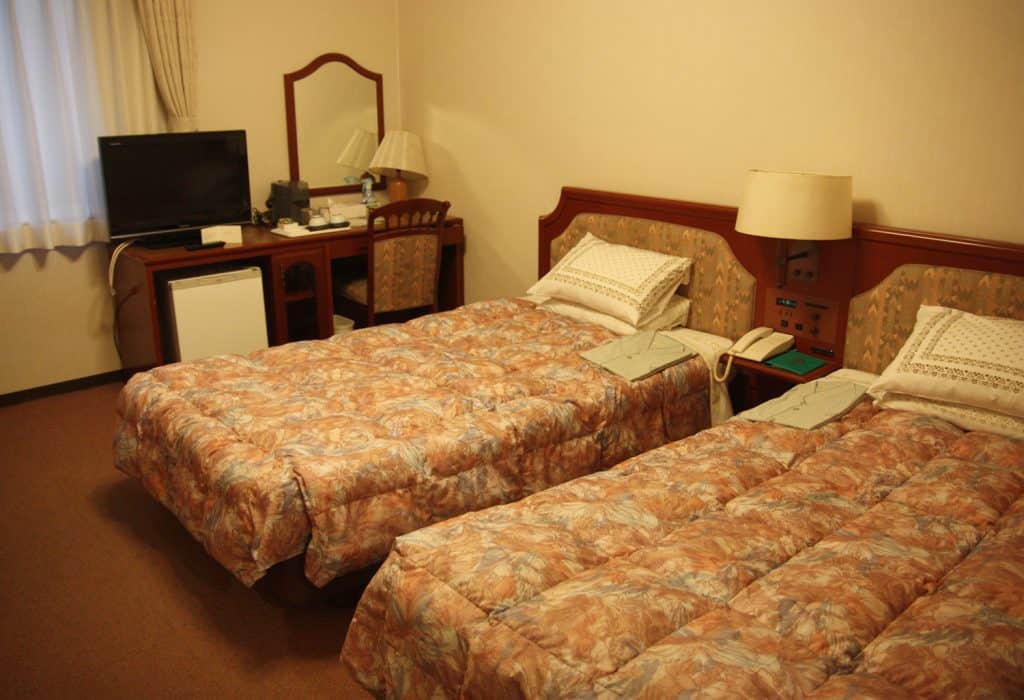 A standard room at Kurashiki Ivy Square in Kurashiki, Okayama.