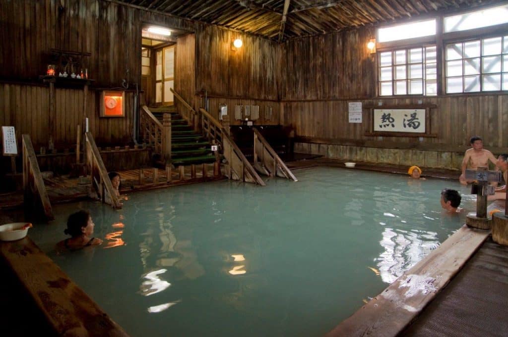 Mixed bathing is possible at Sukayu onsen, Aomori prefecture in the Tohoku region, Japan.