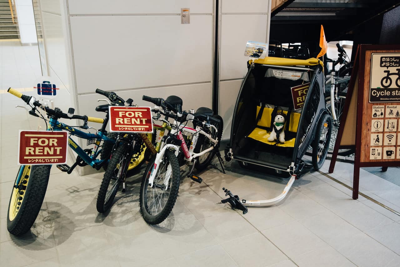Bicycle for rent at Iiyama station