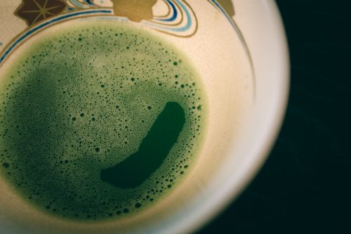 Tea tasting at Sakai Plaza of Rikyu and Akiko, museum dedicated among others to Sen no Rikyu, master of the tea ceremony, Sakai, Osaka, Kinki region, Japan