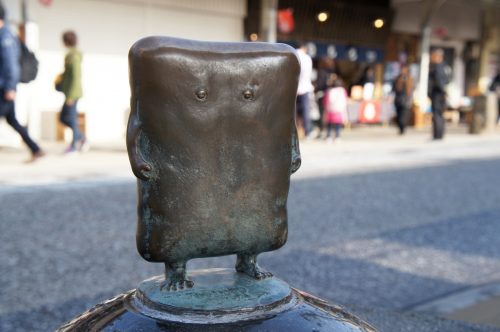 Nurikabe statue along the Mizuki Shigeru Road in Sakaiminato, San'in region, Tottori, Japan