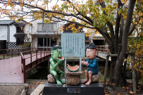Kappa Statue along the Kamogawa River in Yonago, San'in Region, Tottori, Japan
