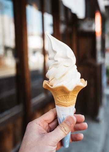 Soy Sauce ice cream in Taketa city, Oita Prefecture, Kyushu