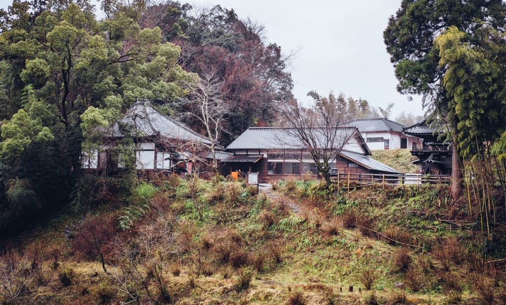 traditional japanese temple in oita, japan